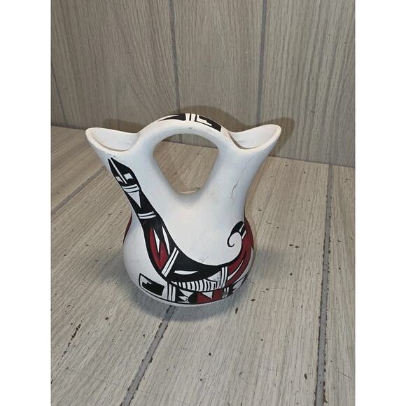 Vtg Wedding Vase Signed R Gavin Native American Pottery New Mexico Jemez Pueblo - Picture 9 of 10